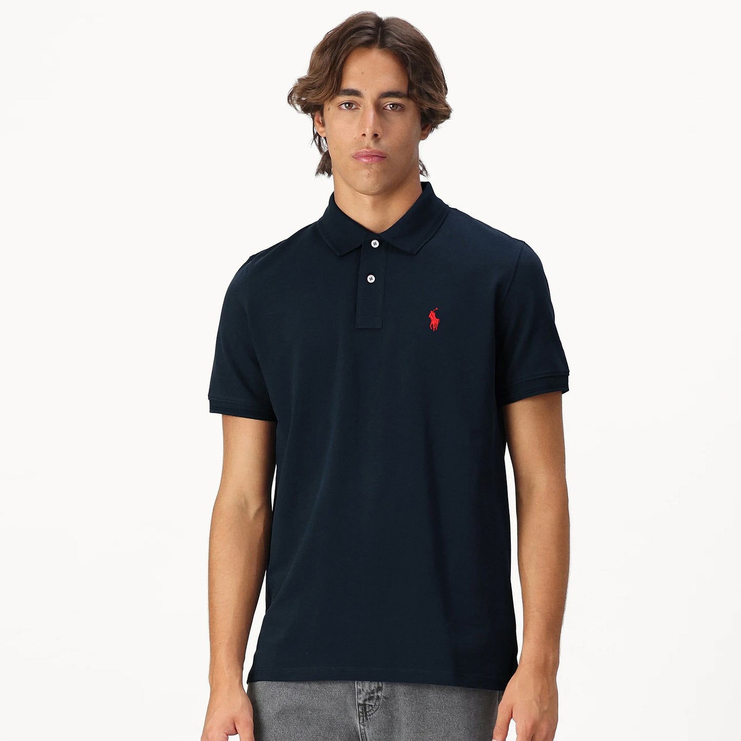 RL Men's Premium Piqué Polo Shirt – Navy