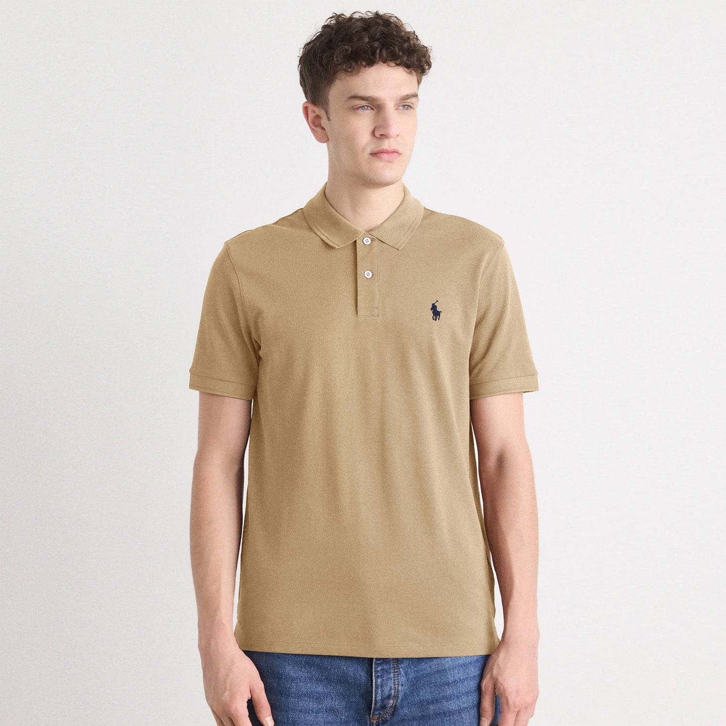 RL Men's Premium Piqué Polo Shirt – Beige